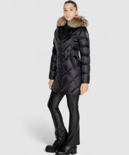 Blauer Donna - Lungo con pellicia nero