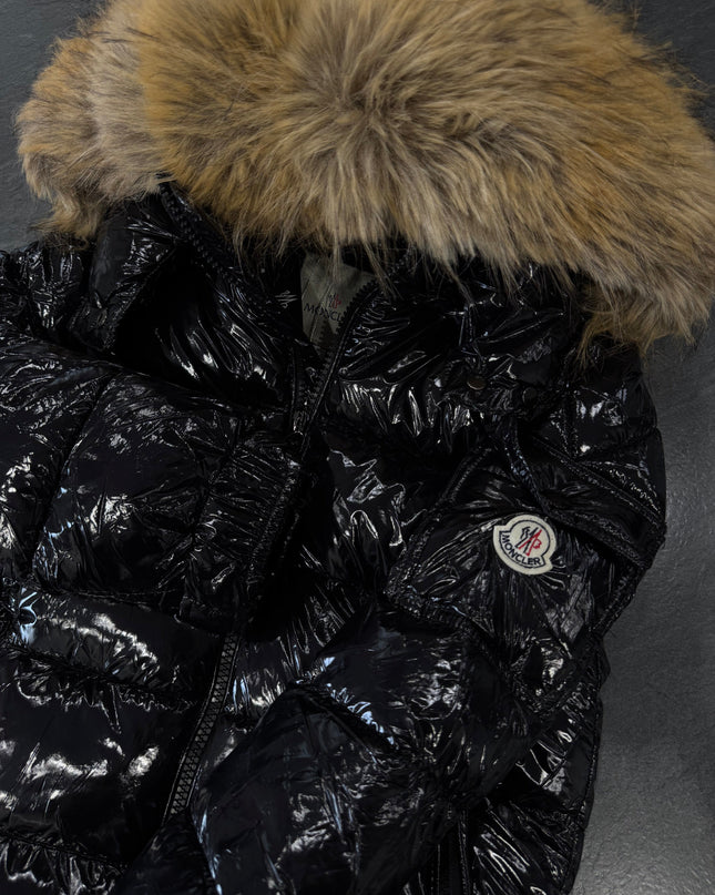 MONCLER NERO CON PELLICCIA - DONNA