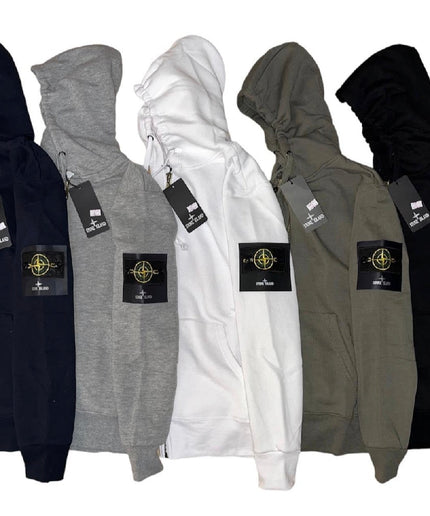 Felpa verde con zip - STONE ISLAND
